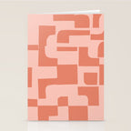 Abstract in tomato red and pink Stationery Card Gallery Image 2