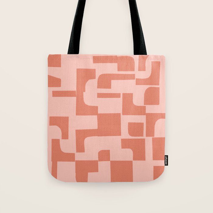 Abstract in tomato red and pink Tote Bag Gallery Image 1