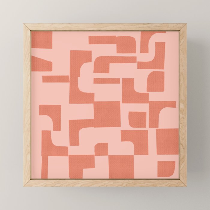 Abstract in tomato red and pink Mini Art Print Gallery Image 1
