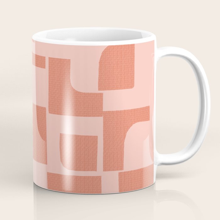 Abstract in tomato red and pink Coffee Mug Gallery Image 1