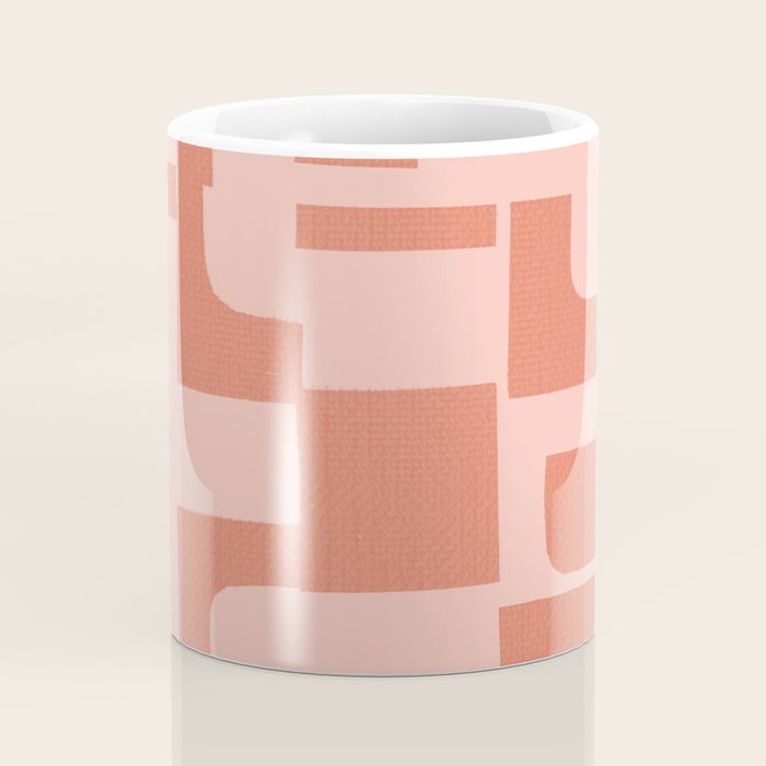 Abstract in tomato red and pink Coffee Mug Gallery Image 4