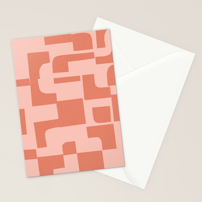 Abstract in tomato red and pink Stationery Card Gallery Image 2
