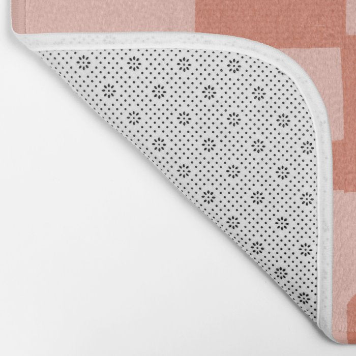 Abstract in tomato red and pink Bath Mat Gallery Image 2