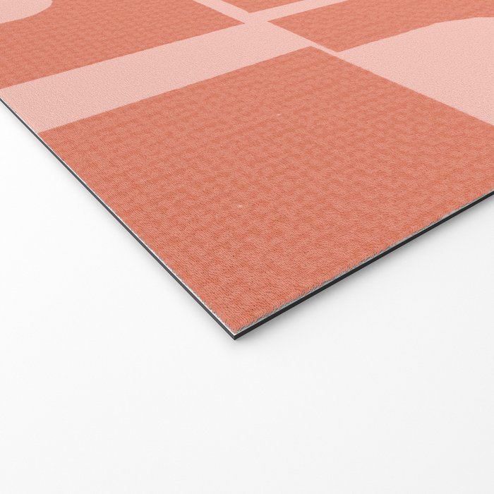 Abstract in tomato red and pink Welcome Mat Gallery Image 2