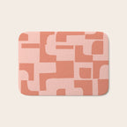 Abstract in tomato red and pink Bath Mat Gallery Image 1