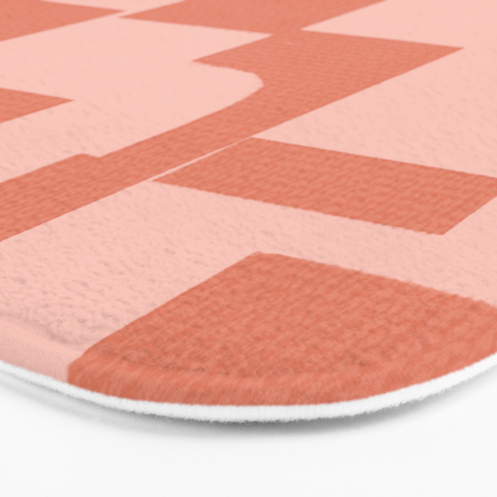 Abstract in tomato red and pink Bath Mat Gallery Image 3