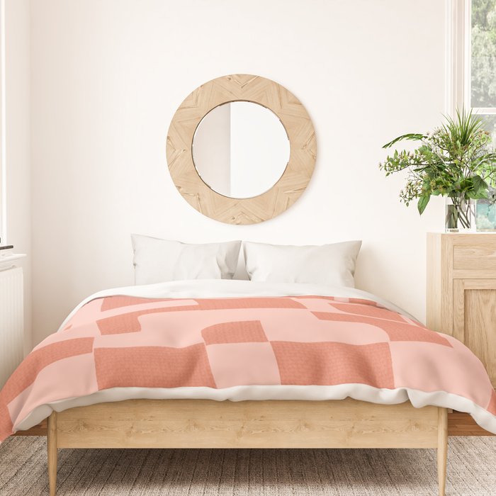 Abstract in tomato red and pink Duvet Cover Gallery Image 3