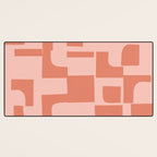 Abstract in tomato red and pink Desk Mat Gallery Image 3