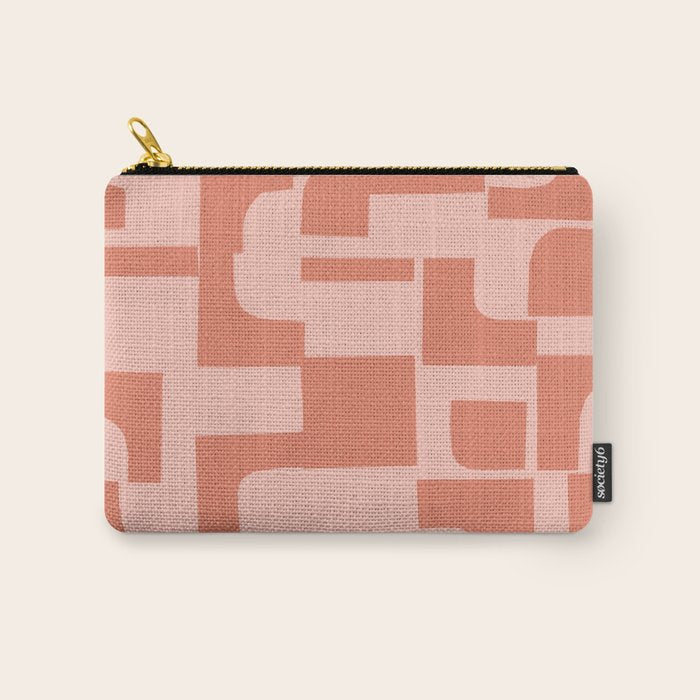 Abstract in tomato red and pink Carry All Pouch Gallery Image 1
