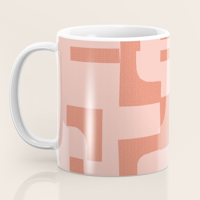 Abstract in tomato red and pink Coffee Mug Gallery Image 3
