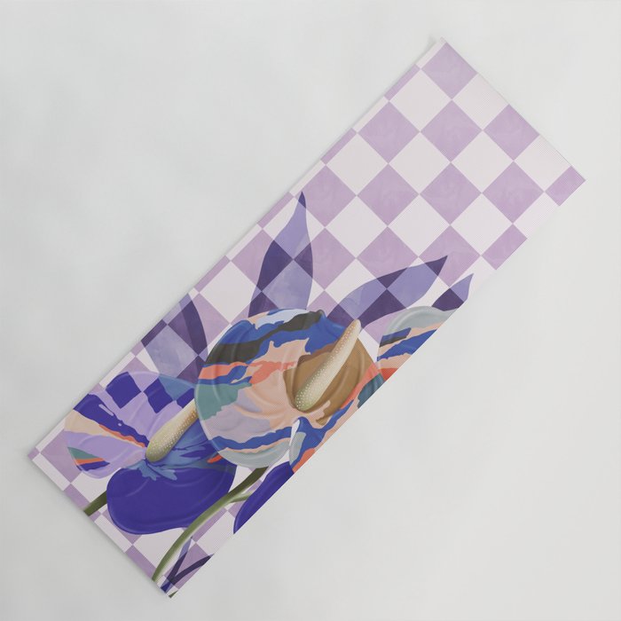 Modern artistic flowery tropical Yoga Mat Gallery Image 1