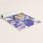 Modern artistic flowery tropical Yoga Mat Gallery Image 2