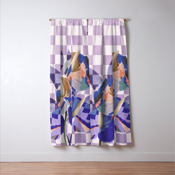 Modern artistic flowery tropical Window Curtain Gallery Image 3