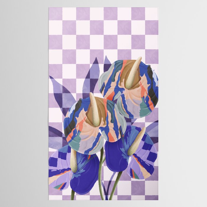 Modern artistic flowery tropical Tablecloth Gallery Image 2