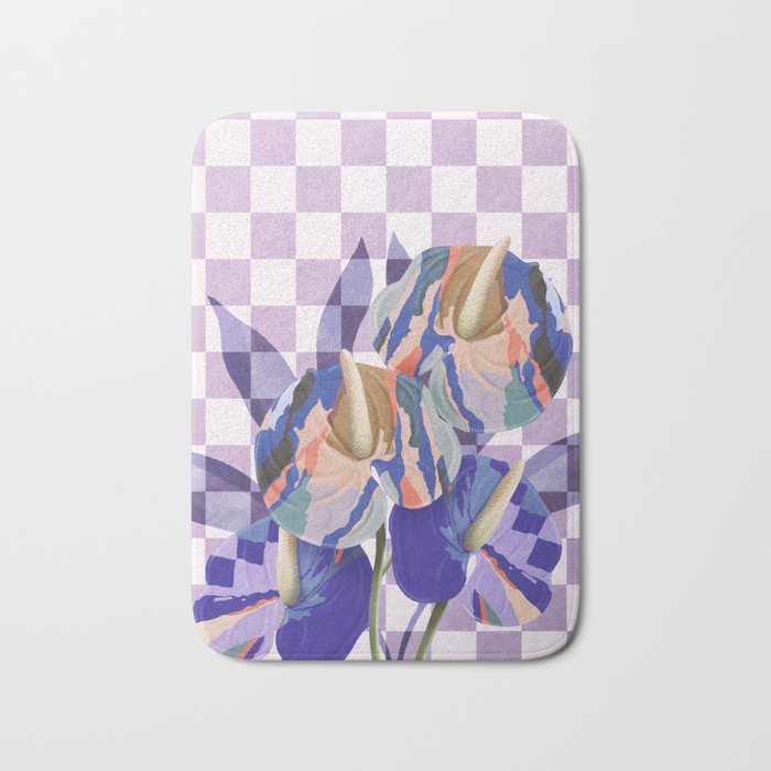 Modern artistic flowery tropical Bath Mat Gallery Image 1