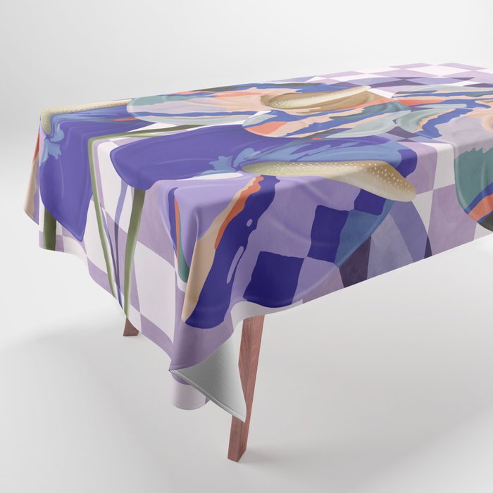 Modern artistic flowery tropical Tablecloth Gallery Image 1