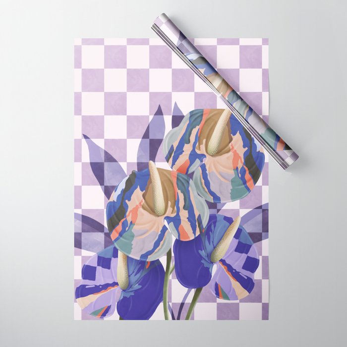 Modern artistic flowery tropical Wrapping Paper Gallery Image 1