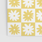 Yellow And White Checkered Flower Pattern Poster Gallery Image 3