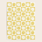 Yellow And White Checkered Flower Pattern Poster Gallery Image 4