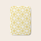 Yellow And White Checkered Flower Pattern Bath Mat Gallery Image 1