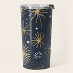 Firework display doodle art pattern Travel Mug Gallery Image 2