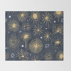 Firework display doodle art pattern Throw Blanket Gallery Image 2