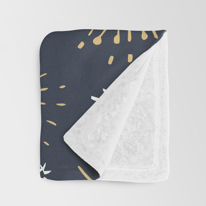 Firework display doodle art pattern Throw Blanket Gallery Image 3