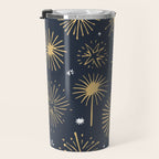 Firework display doodle art pattern Travel Mug Gallery Image 3