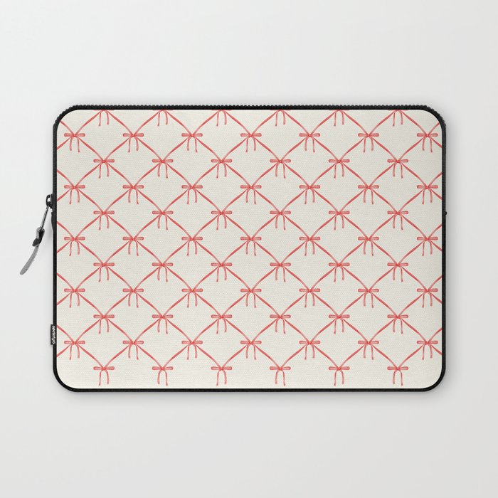 Bows & Ribbons Pattern II Red Laptop Sleeve Gallery Image 1