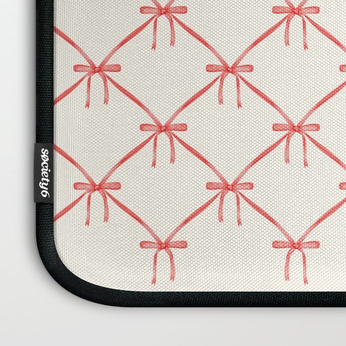 Bows & Ribbons Pattern II Red Laptop Sleeve Gallery Image 3