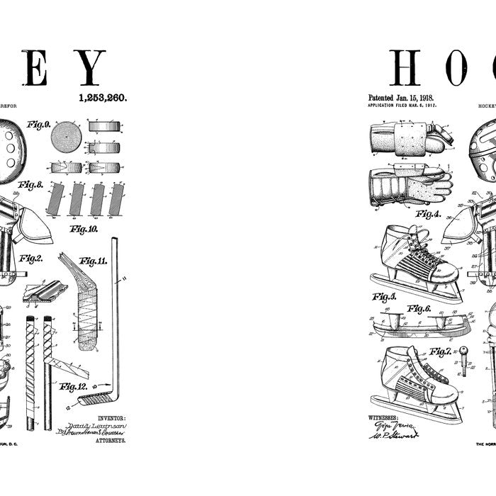 Ice Hockey Player Winter Sport Vintage Patent Print Coffee Mug Gallery Image 2