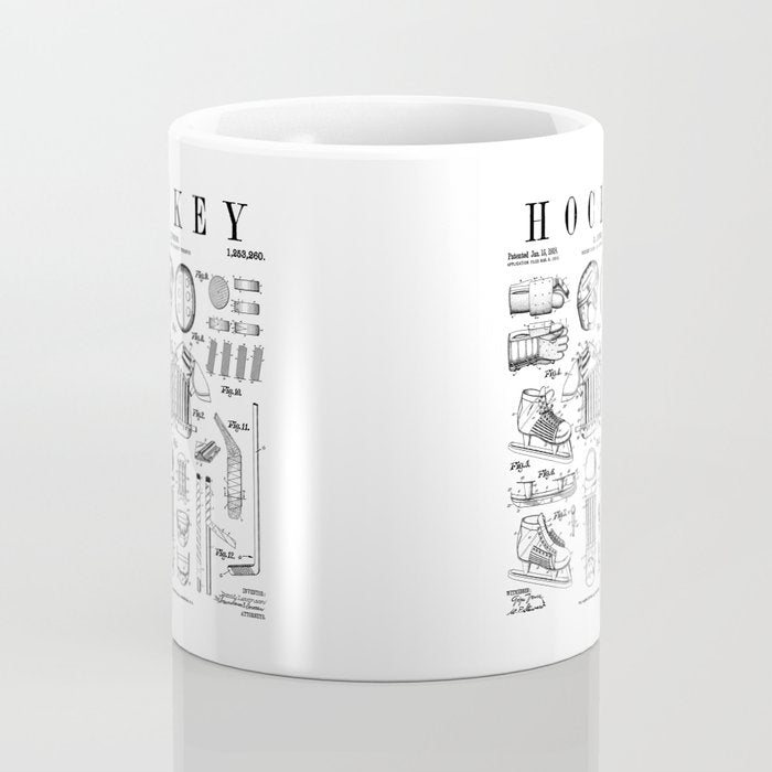 Ice Hockey Player Winter Sport Vintage Patent Print Coffee Mug Gallery Image 4