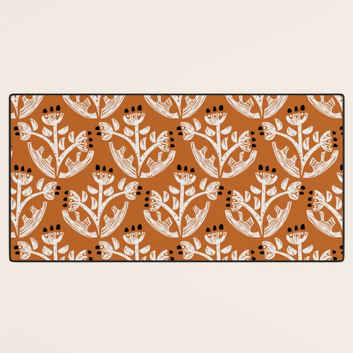 Black Forest flowers terracotta Desk Mat Gallery Image 3