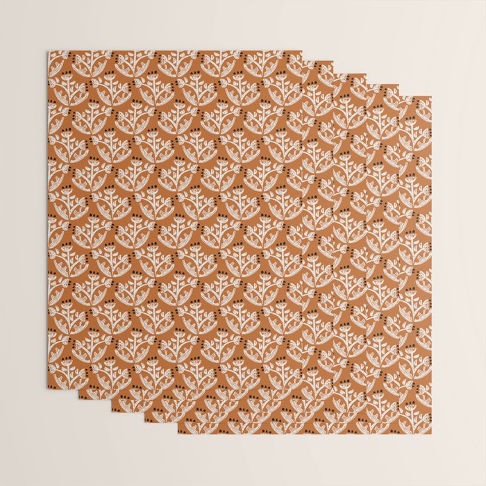 Black Forest flowers terracotta Wrapping Paper Gallery Image 3