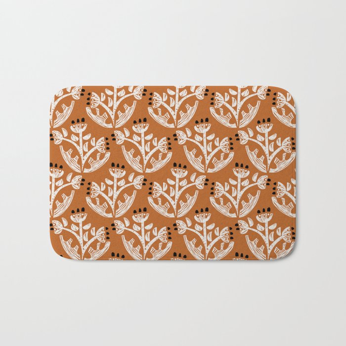 Black Forest flowers terracotta Bath Mat Gallery Image 1