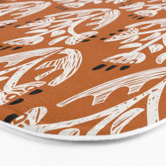 Black Forest flowers terracotta Bath Mat Gallery Image 3