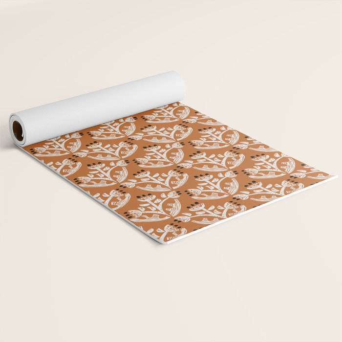 Black Forest flowers terracotta Yoga Mat Gallery Image 2