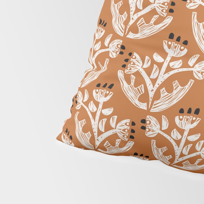 Black Forest flowers terracotta Pillow Sham Gallery Image 4