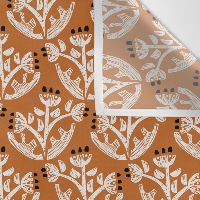 Black Forest flowers terracotta Wall Tapestry Gallery Image 3