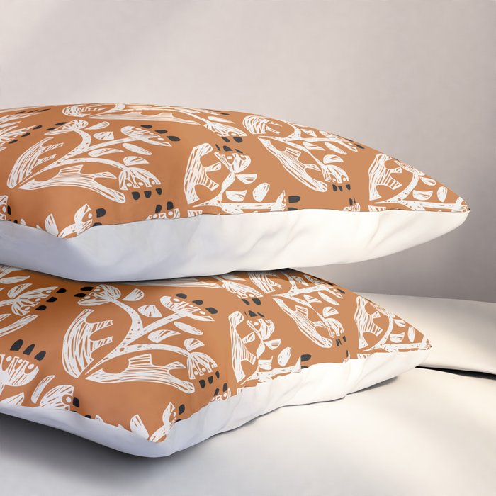 Black Forest flowers terracotta Pillow Sham Gallery Image 3