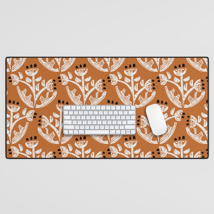 Black Forest flowers terracotta Desk Mat Gallery Image 1