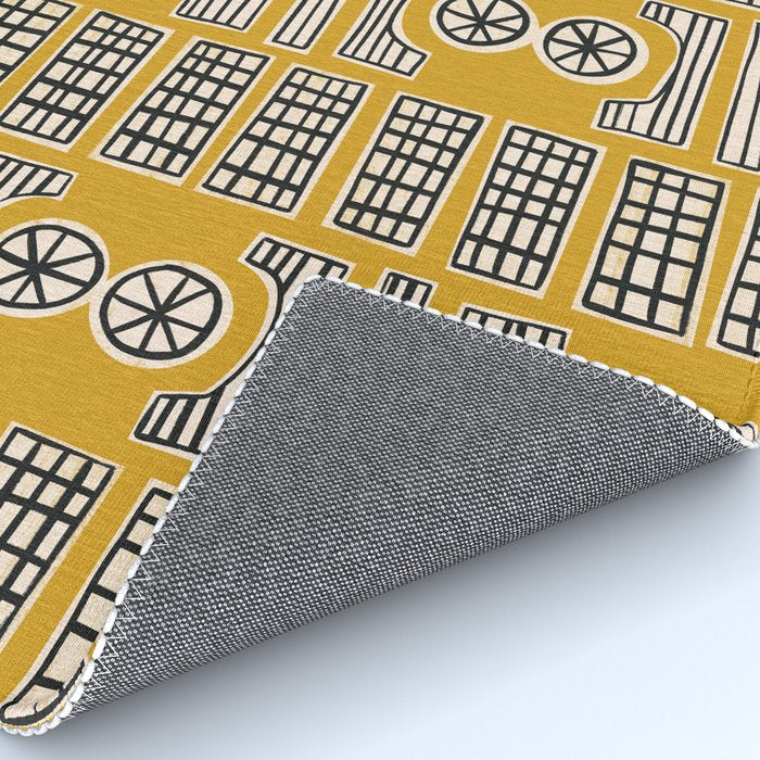 Handcut Geometry - Mustard Rug Gallery Image 4