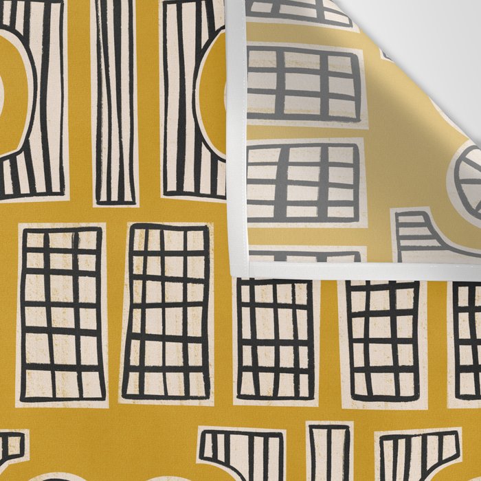 Handcut Geometry - Mustard Wall Tapestry Gallery Image 3