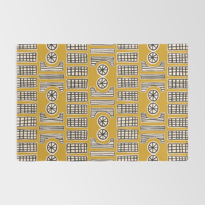 Handcut Geometry - Mustard Rug Gallery Image 2