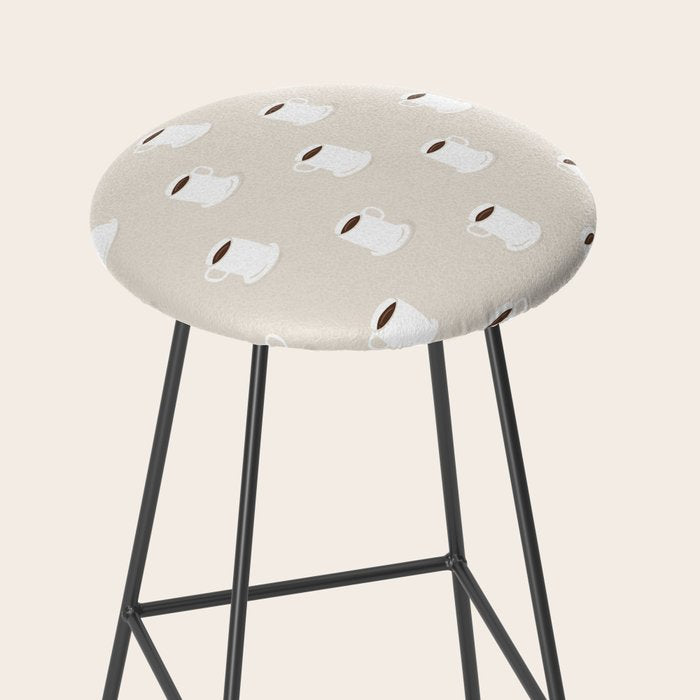 Retro coffee cup cartoon pattern Stool Gallery Image 2