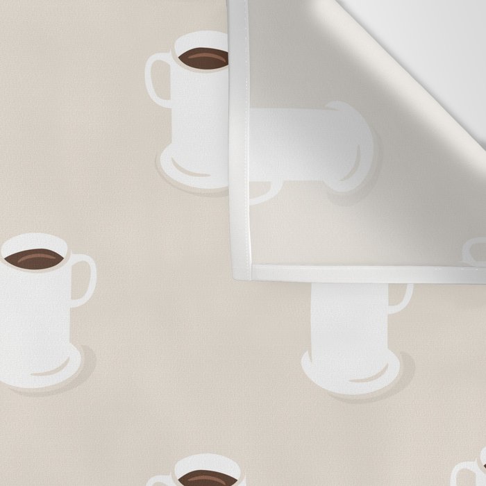 Retro coffee cup cartoon pattern Wall Tapestry Gallery Image 3