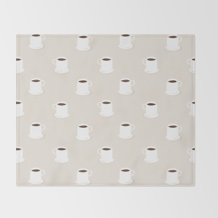 Retro coffee cup cartoon pattern Throw Blanket Gallery Image 2