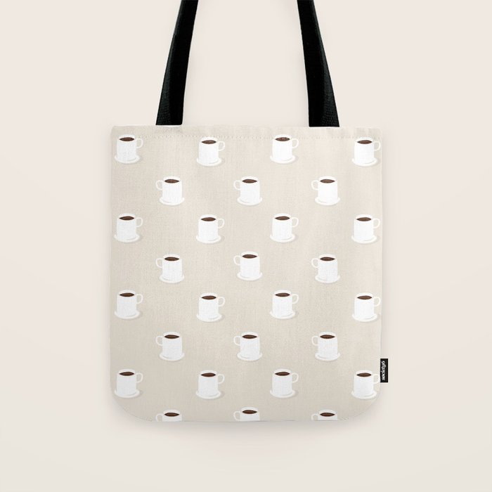Retro coffee cup cartoon pattern Tote Bag Gallery Image 1