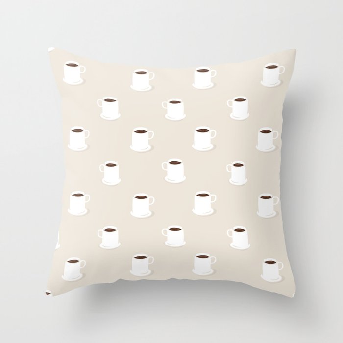 Retro coffee cup cartoon pattern Throw Pillow Gallery Image 6