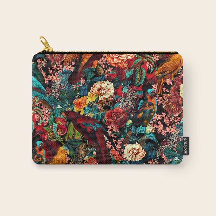 FLORAL AND BIRDS XVII Carry All Pouch Gallery Image 1